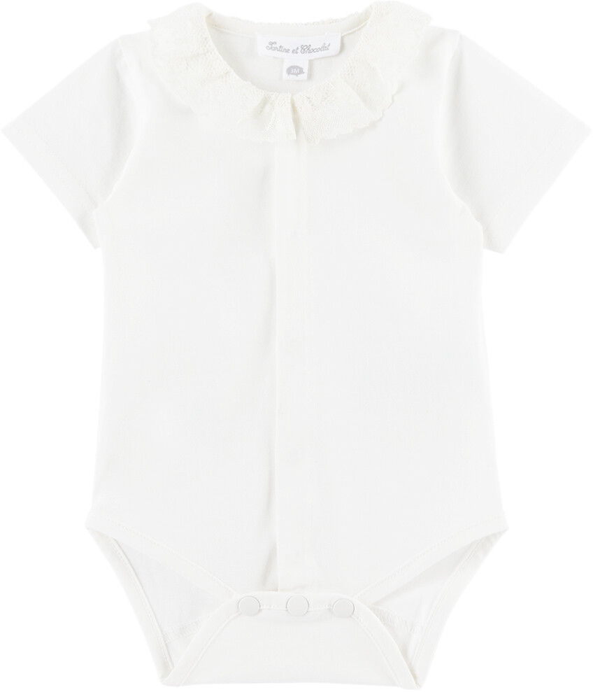 

Белое боди с кружевным воротником Baby Ecru Tartine et Chocolat