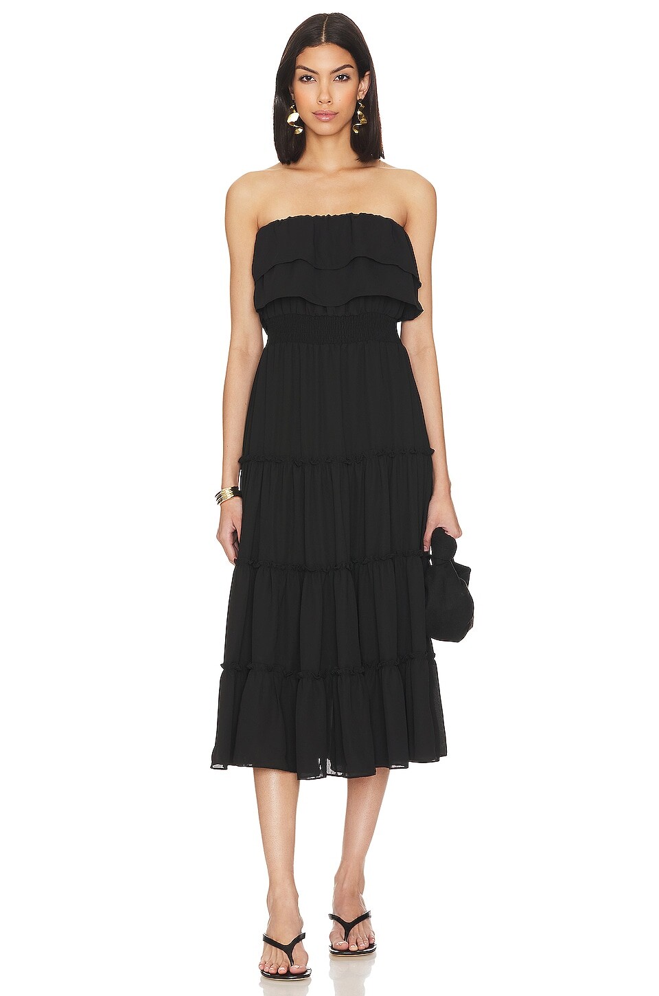 

Платье 1. STATE Strapless Ruffle Tiered, цвет Rich Black
