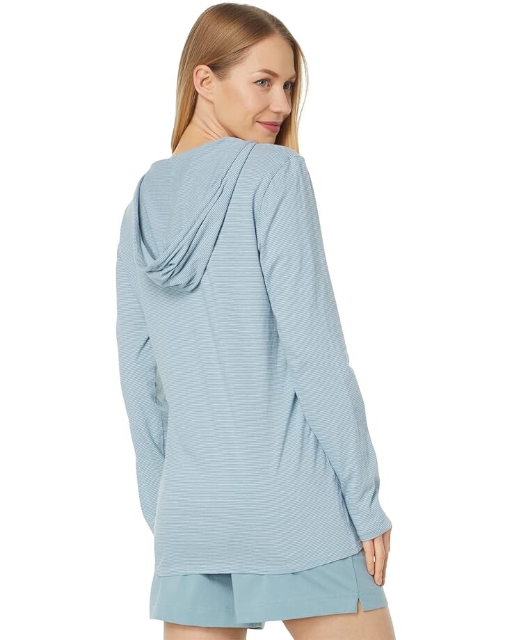 

Футболка Life is Good Long Sleeve Crusher-Lite Striped Hooded Tee, цвет Smoky Blue