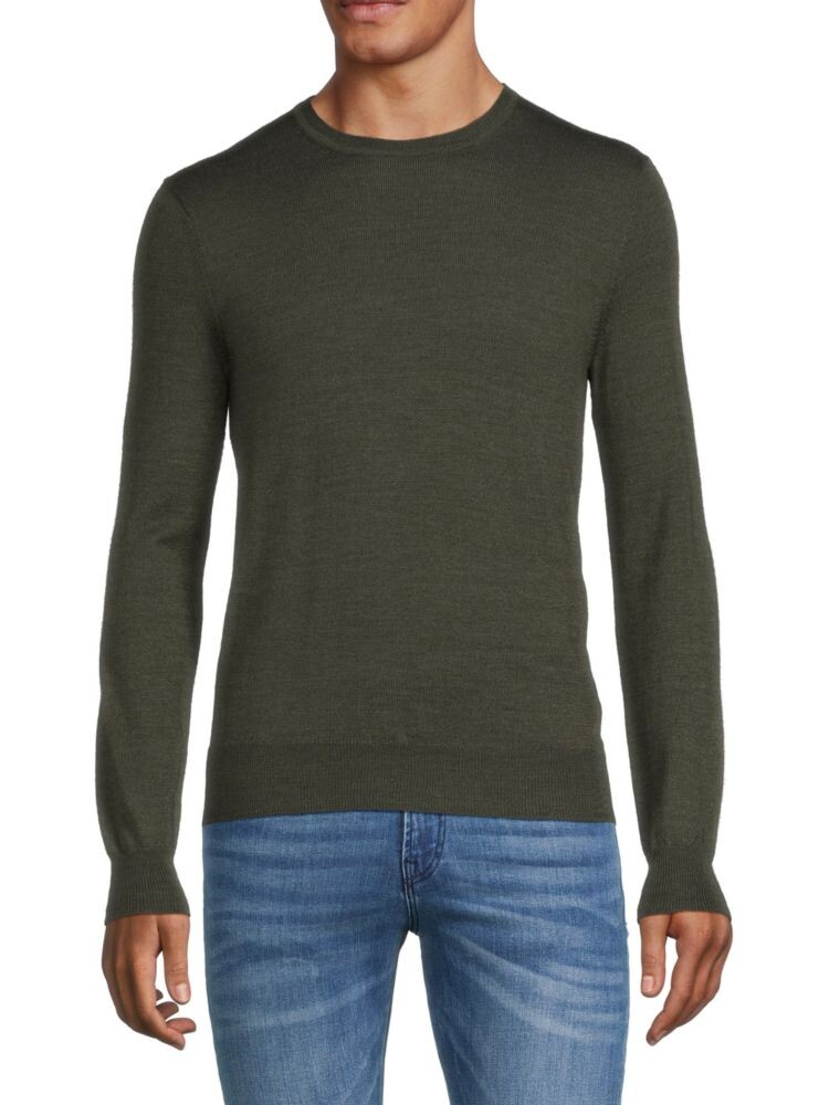 

Свитер Essential из смесовой мериносовой шерсти с круглым вырезом Saks Fifth Avenue, цвет Grassland