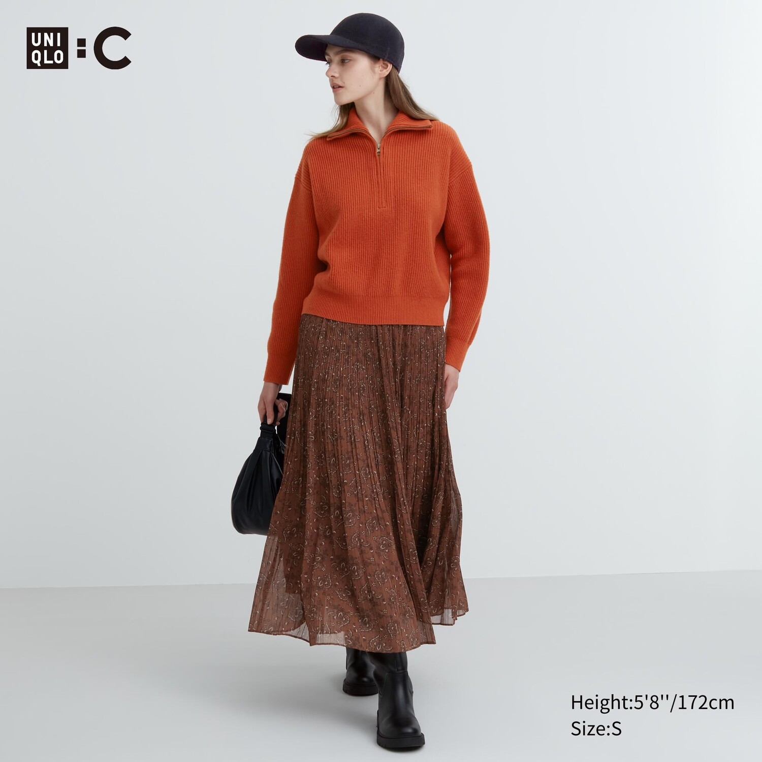 

Шифоновая плиссированная юбка Uniqlo, коричневый