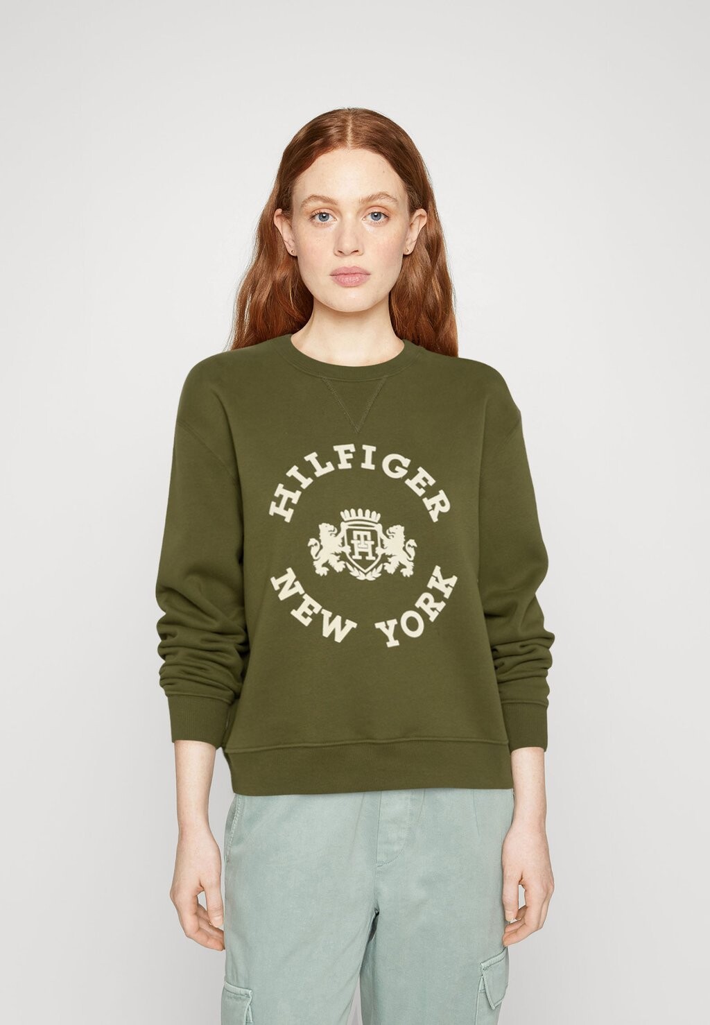 

Толстовка Tommy Hilfiger Varsity, зеленый паттинг, Зеленый;серый