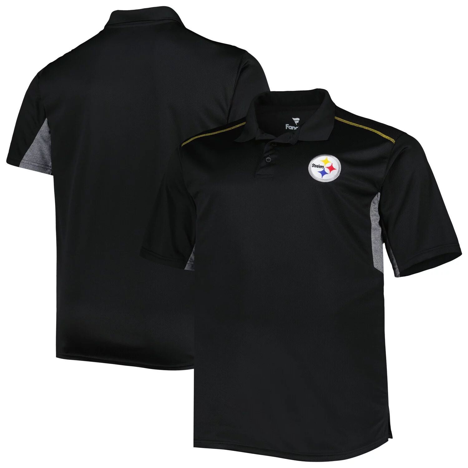 

Мужская черная цветная футболка-поло Pittsburgh Steelers Big & Tall Team, Черный