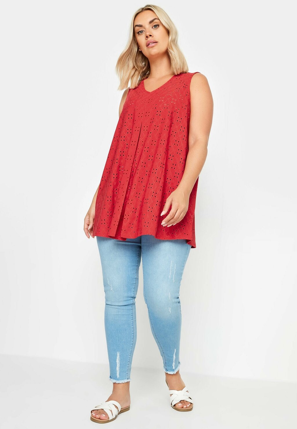 

Топ Broderie Anglaise Swing Yours Clothing, красный