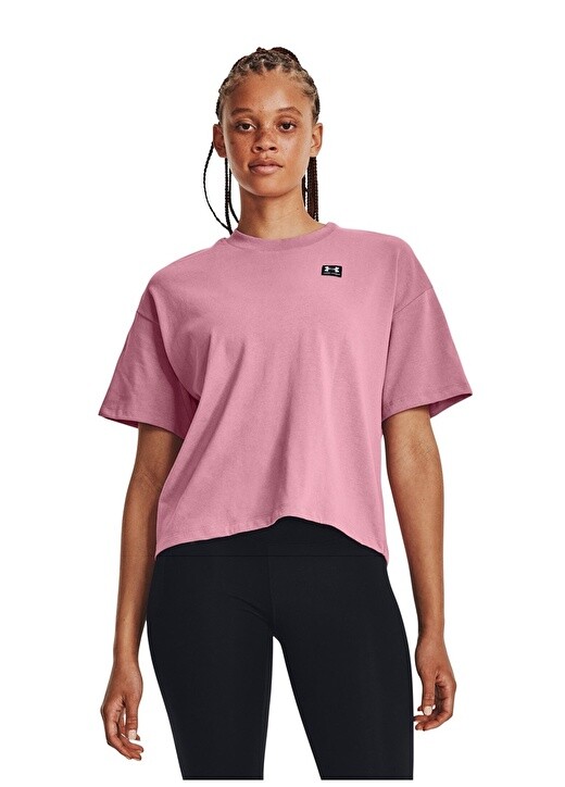

Розовая женская футболка с круглым вырезом Under Armour, Розовый
