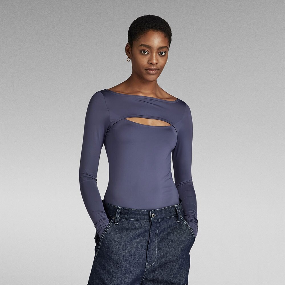 

Футболка с длинным рукавом G-Star Cut-Out Slim Boat T, фиолетовый