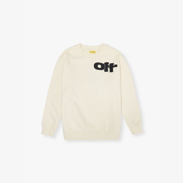 

Толстовка с длинными рукавами из хлопкового трикотажа с рисунком Type 8-12+ лет Off-White C/O Virgil Abloh, черный