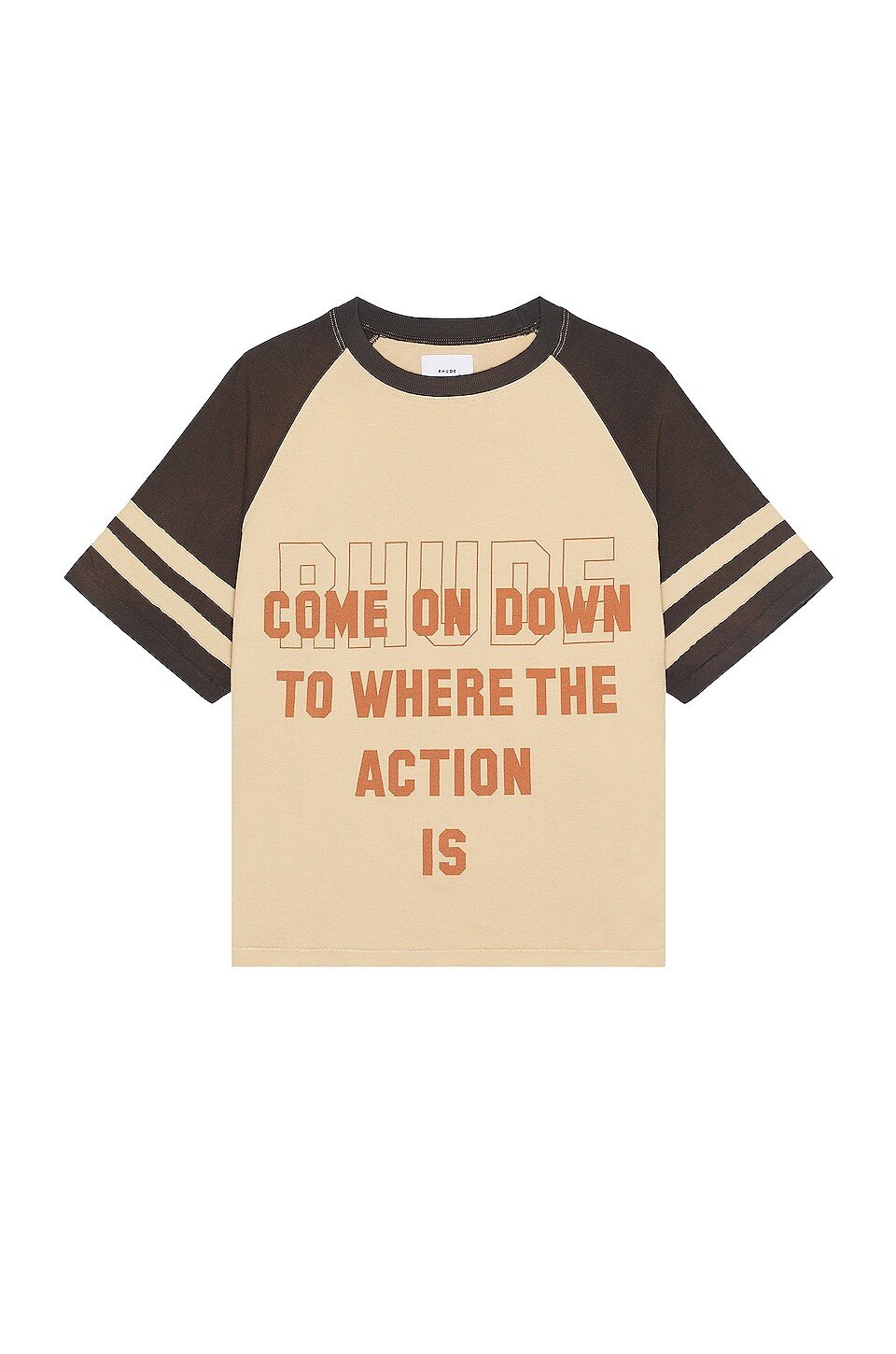 

Футболка Rhude Action Raglan, цвет Khaki & Black