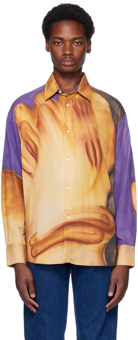 Оранжево-фиолетовая рубашка Carne Bollente «Я кончаю» рубашка carne bollente lover hunters knit молочный