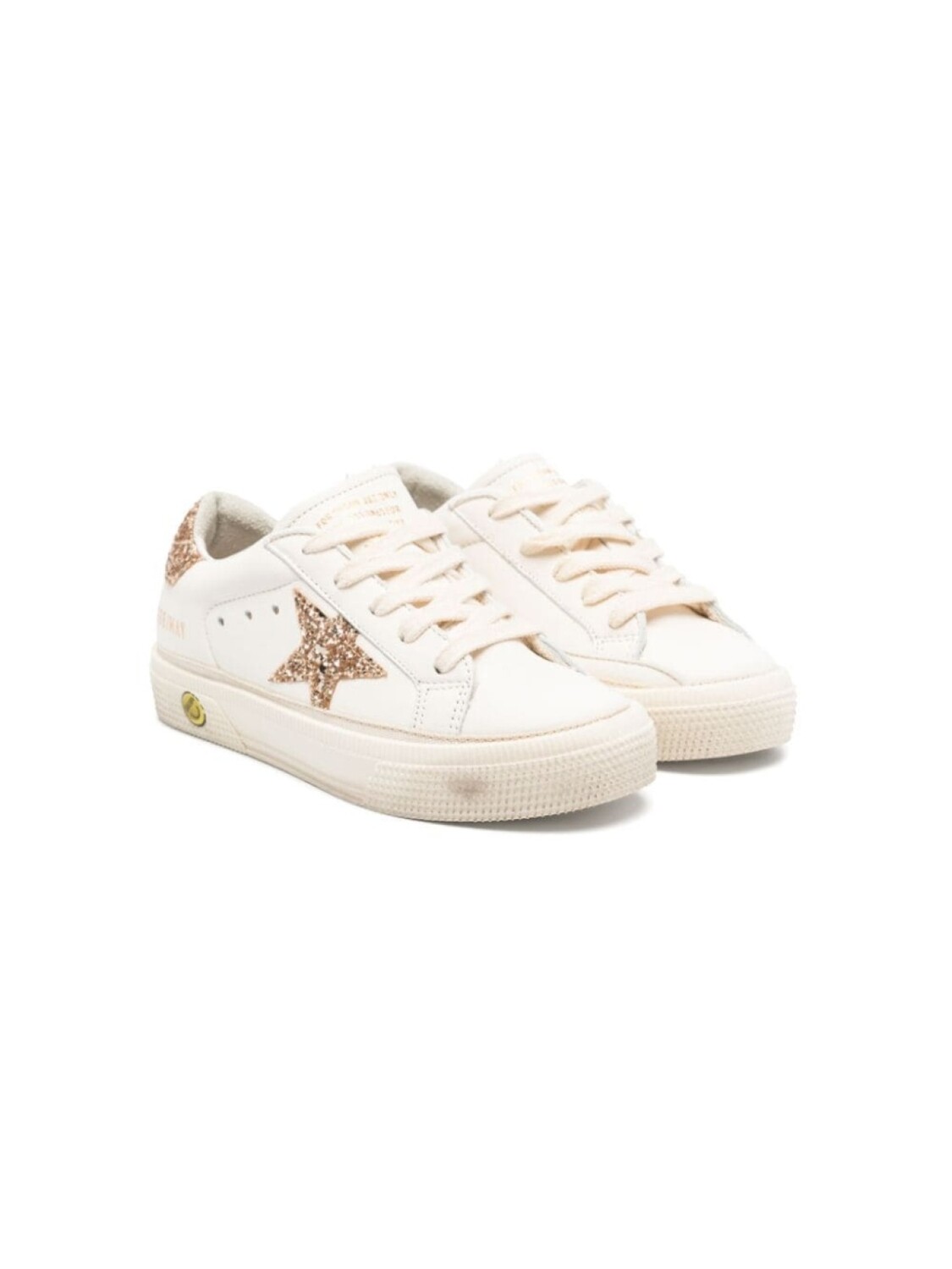 

Golden Goose Kids кроссовки May с блестками, нейтральный цвет