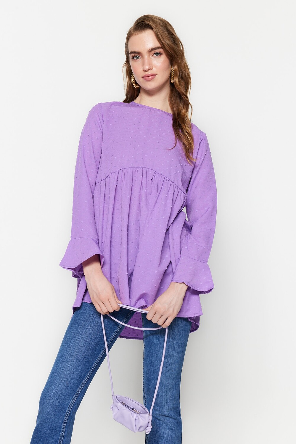 

Туника - Фиолетовый - Классический крой Trendyol Modest, фиолетовый
