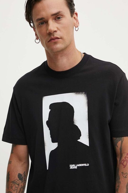 

Хлопковая футболка Karl Lagerfeld Jeans, черный