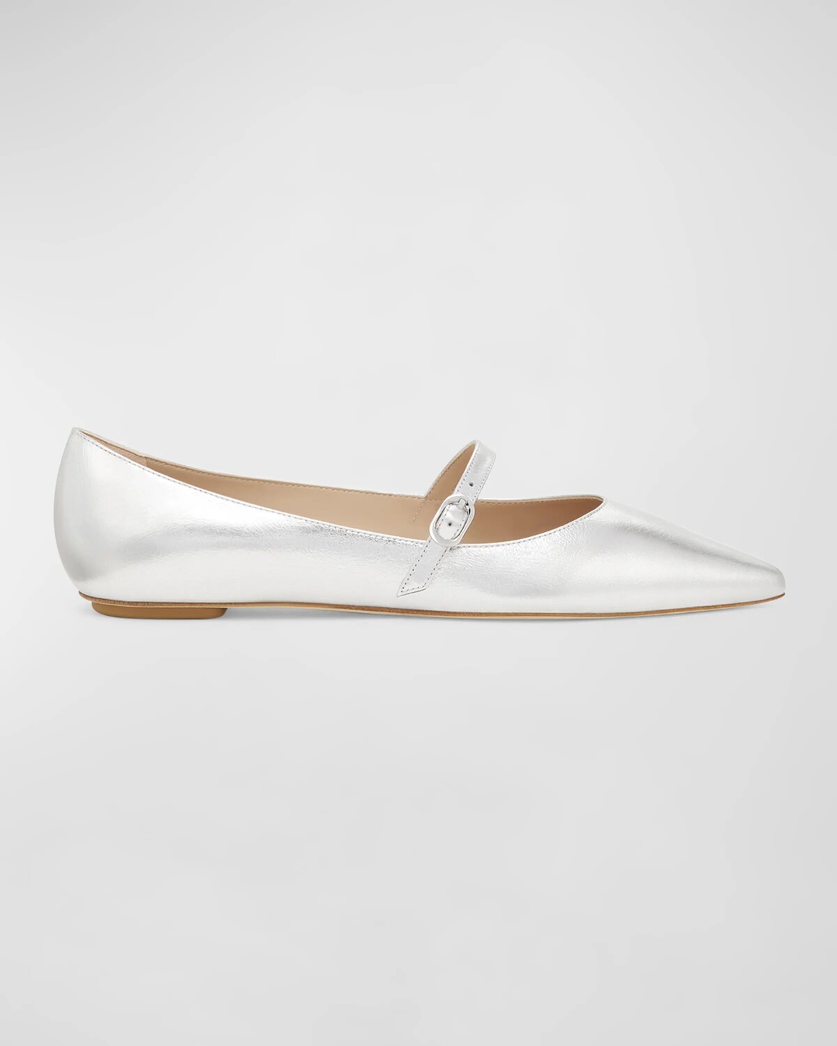 

Балетки Мэри Джейн цвета металлик Emilia Stuart Weitzman, цвет Silver