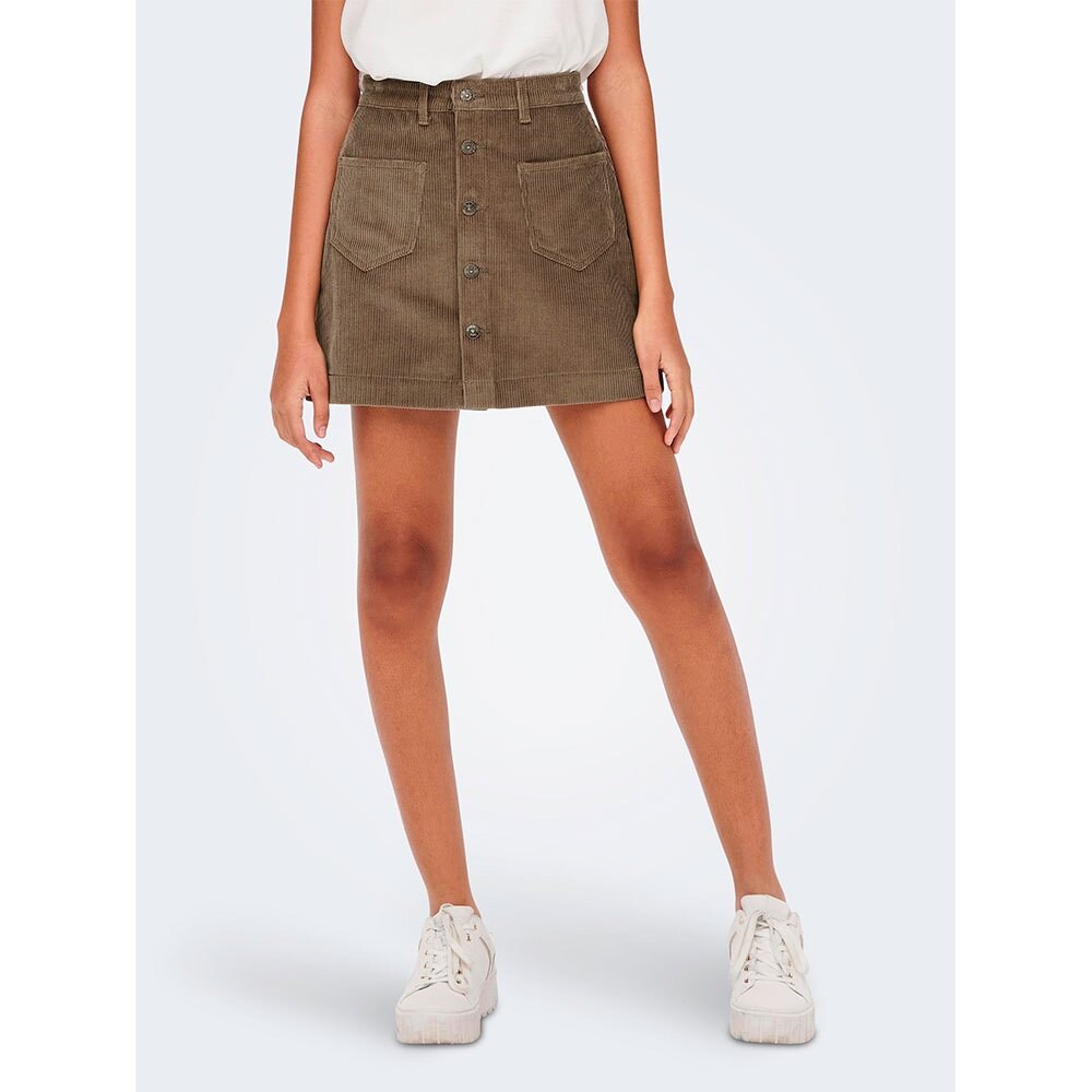 

Юбка Only Amazing Cord High Waist, бежевый