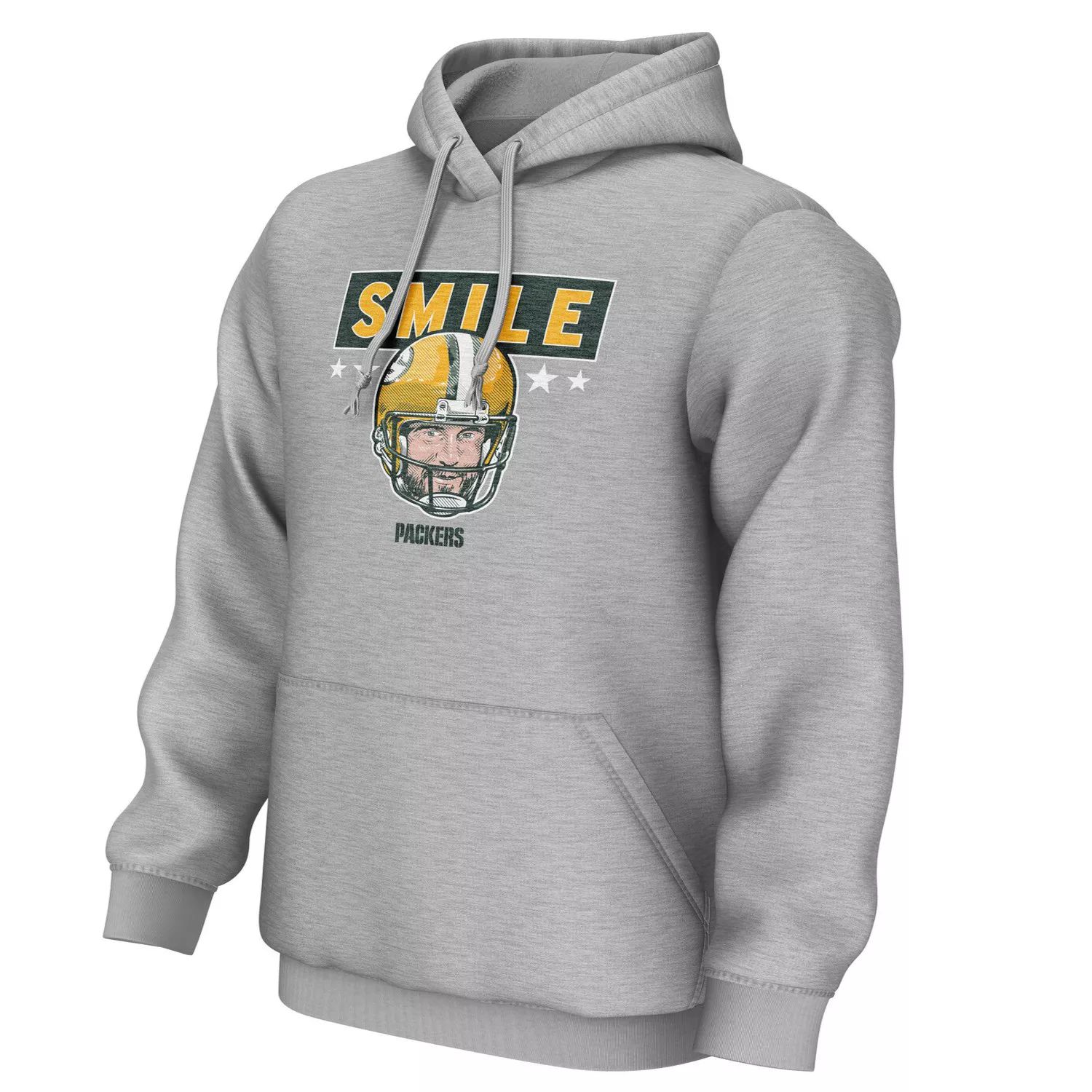 Мужской пуловер с капюшоном Aaron Rodgers Grey Green Bay Packers Smile mens american football green bay jersey aaron rodgers davante adams za darius smith aaron jones brett favre eric stokes t shirt