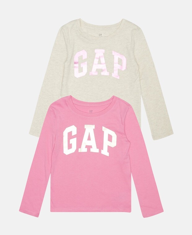 

Топ с длинными рукавами, упаковка 2 шт. Gap, розовый