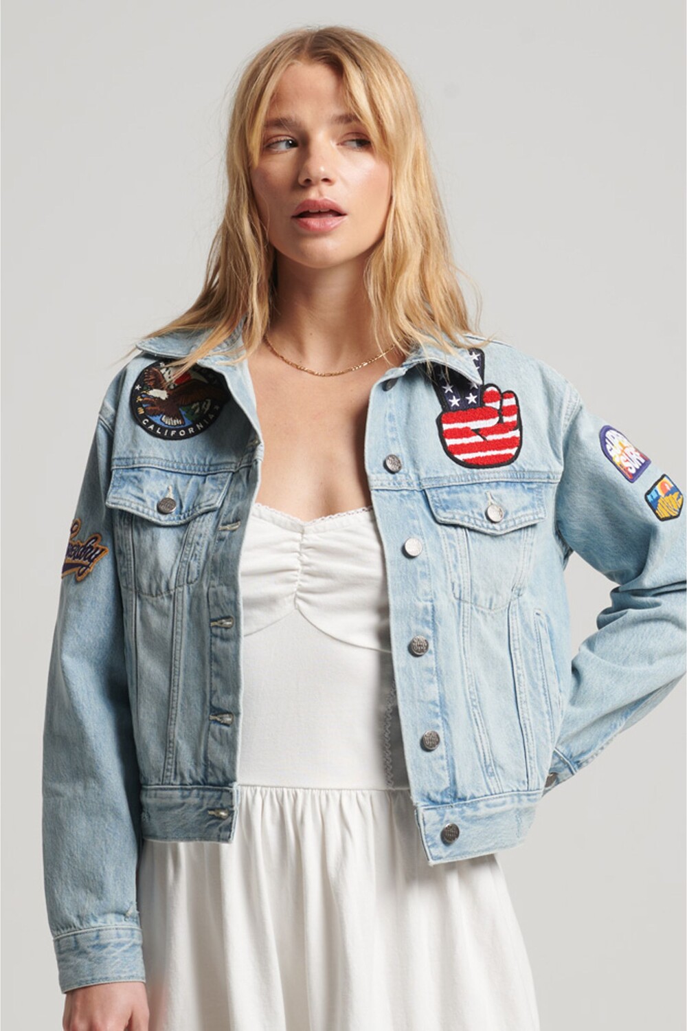 

Винтажная куртка дальнобойщика с нашивкой Superdry, синий
