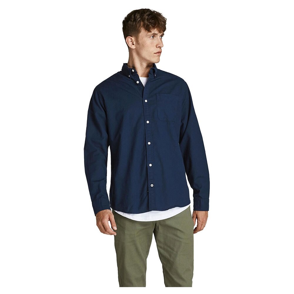 

Рубашка с длинным рукавом Jack & Jones Oxford, синий