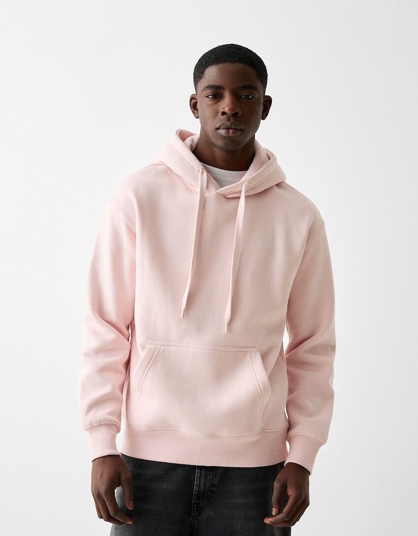 

Толстовка с капюшоном Bershka, розовый