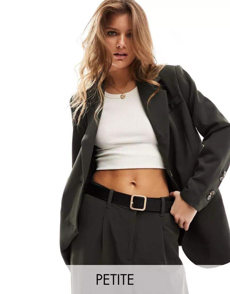 

Vero Moda Petite – элегантный блейзер цвета хаки, комбинированная модель