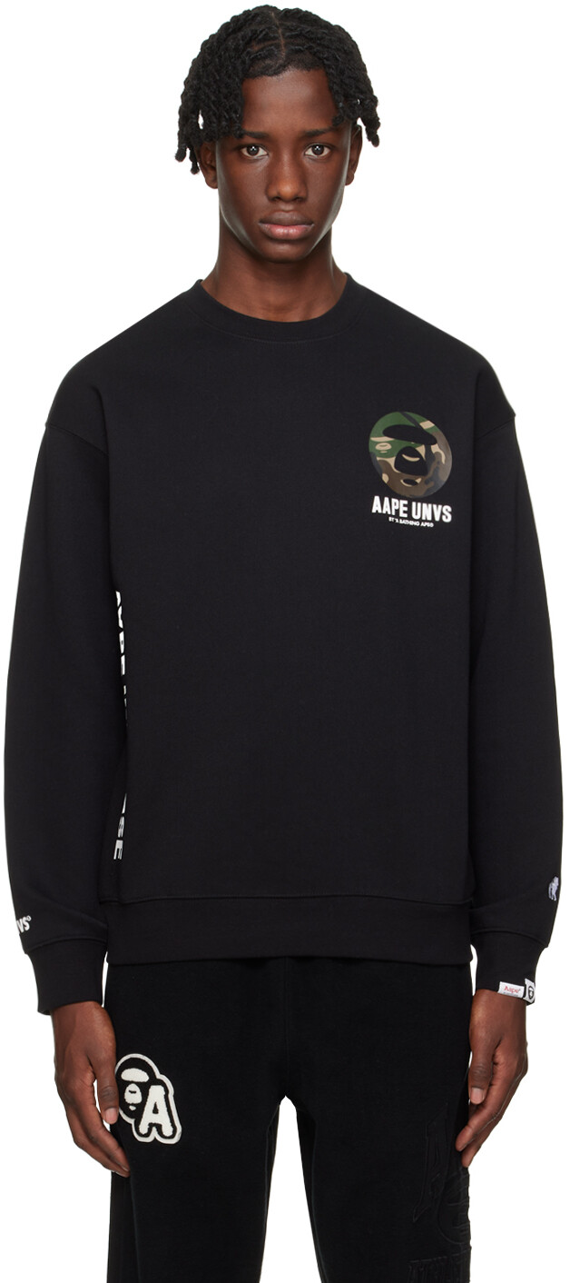 

Черный базовый свитшот AAPE Aape By A Bathing Ape