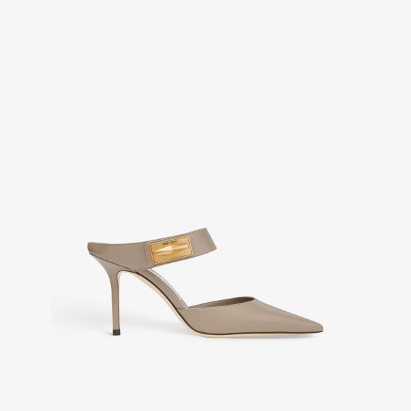 

Кожаные мюли Nell на каблуке с бляшкой Jimmy Choo, коричневый