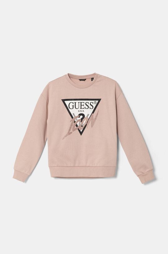 

Детская хлопковая толстовка Guess, розовый