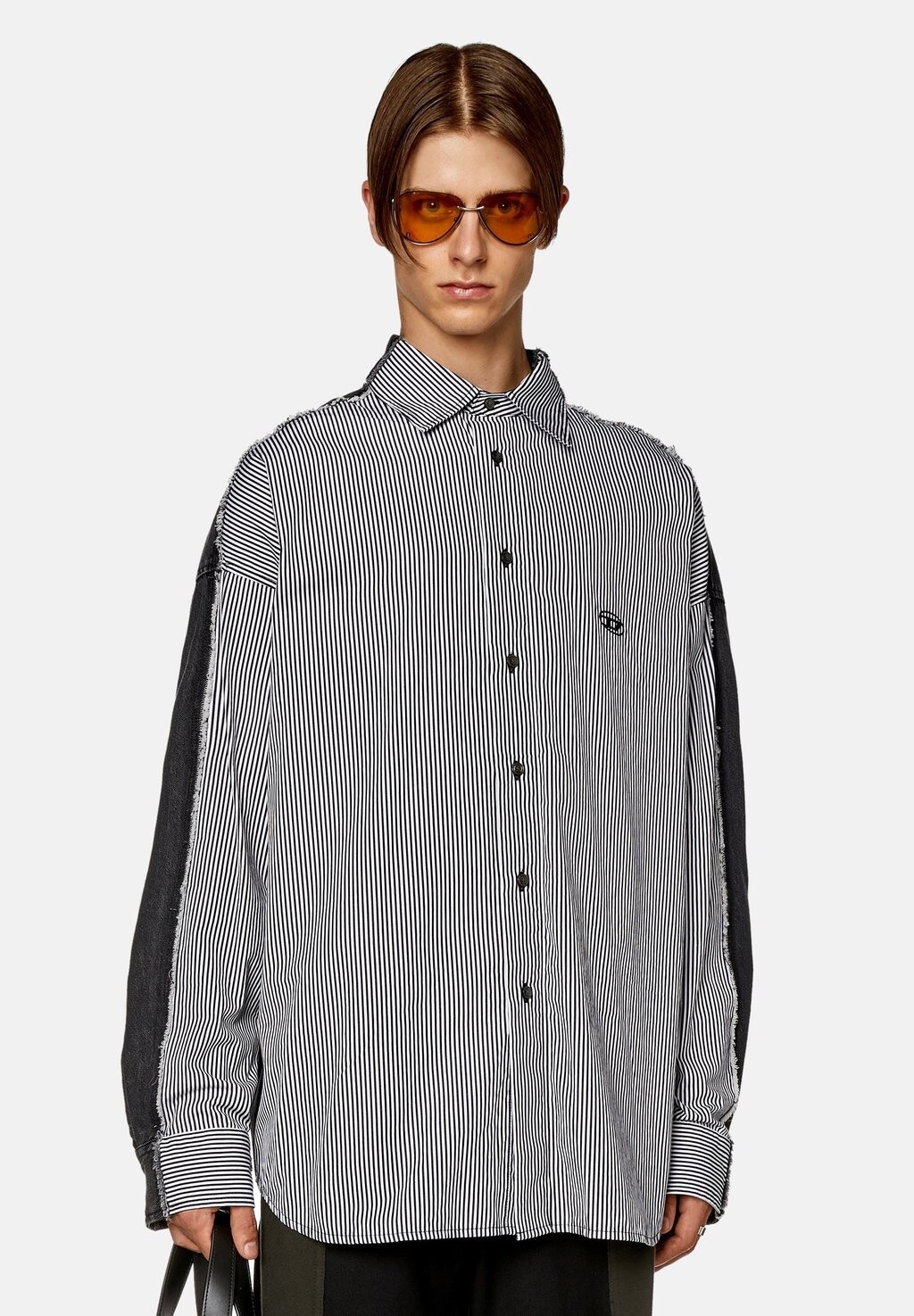 

Рубашка S Warhstripe Runway Diesel, цвет black grey