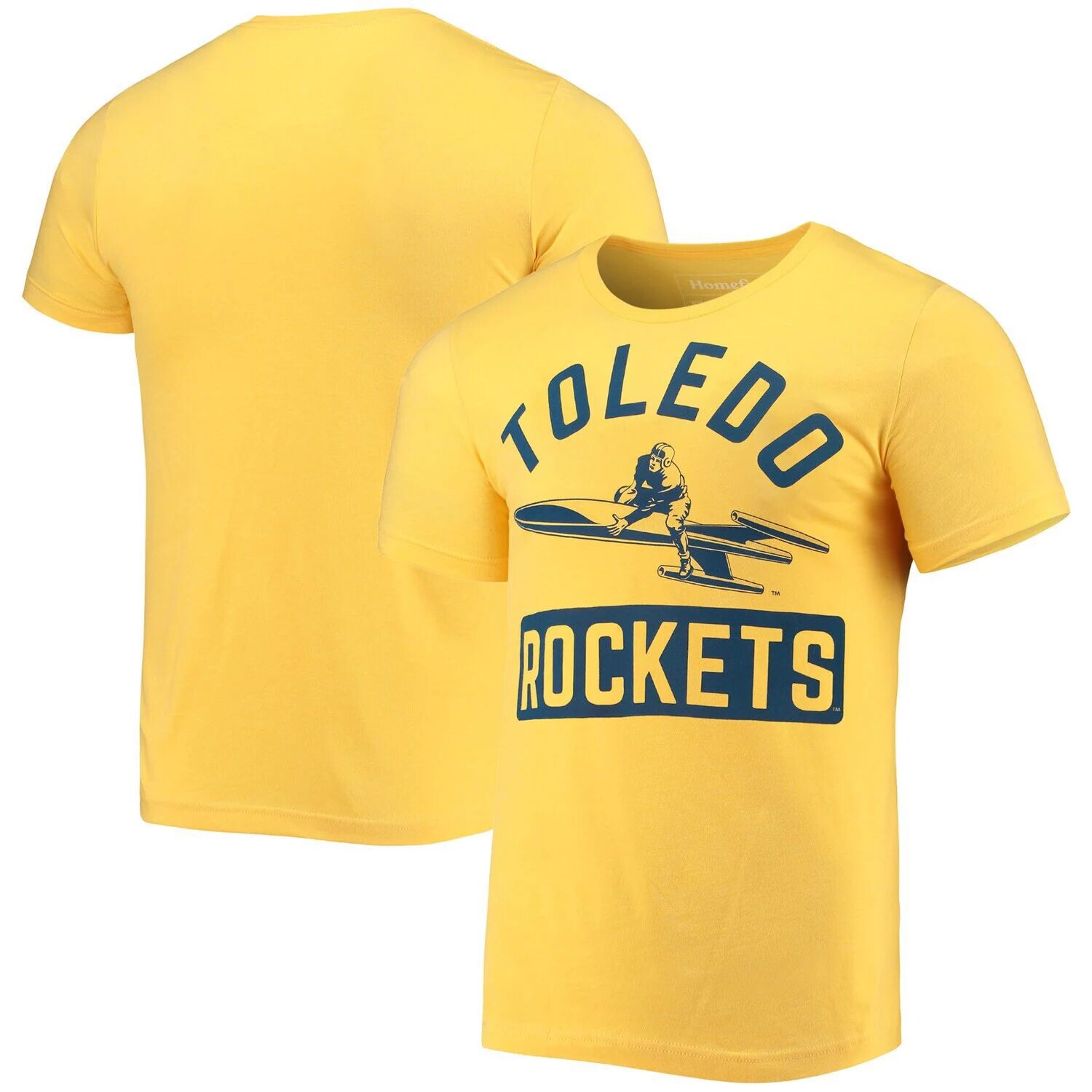 

Мужская винтажная футболка Rocket Man с принтом Homefield Gold Toledo Rockets