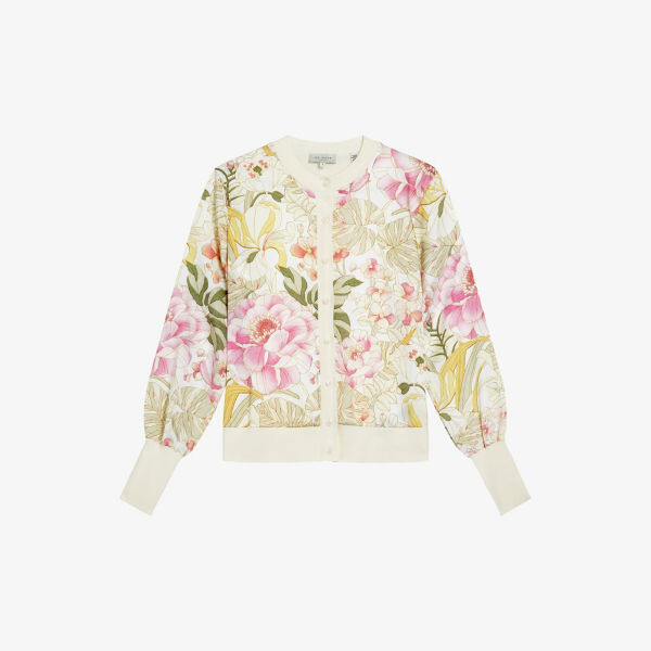 

Атласный кардиган Irreen с цветочным принтом Ted Baker, розовый