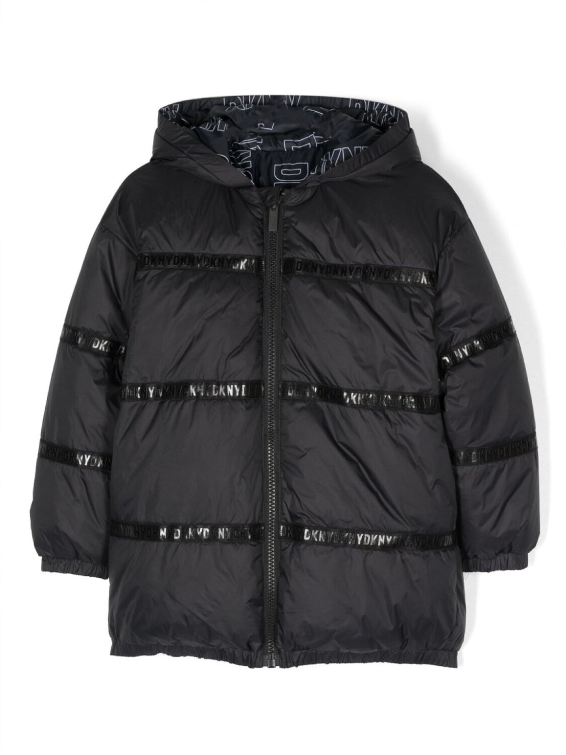 

DKNY двусторонний пуховик с логотипом, черный