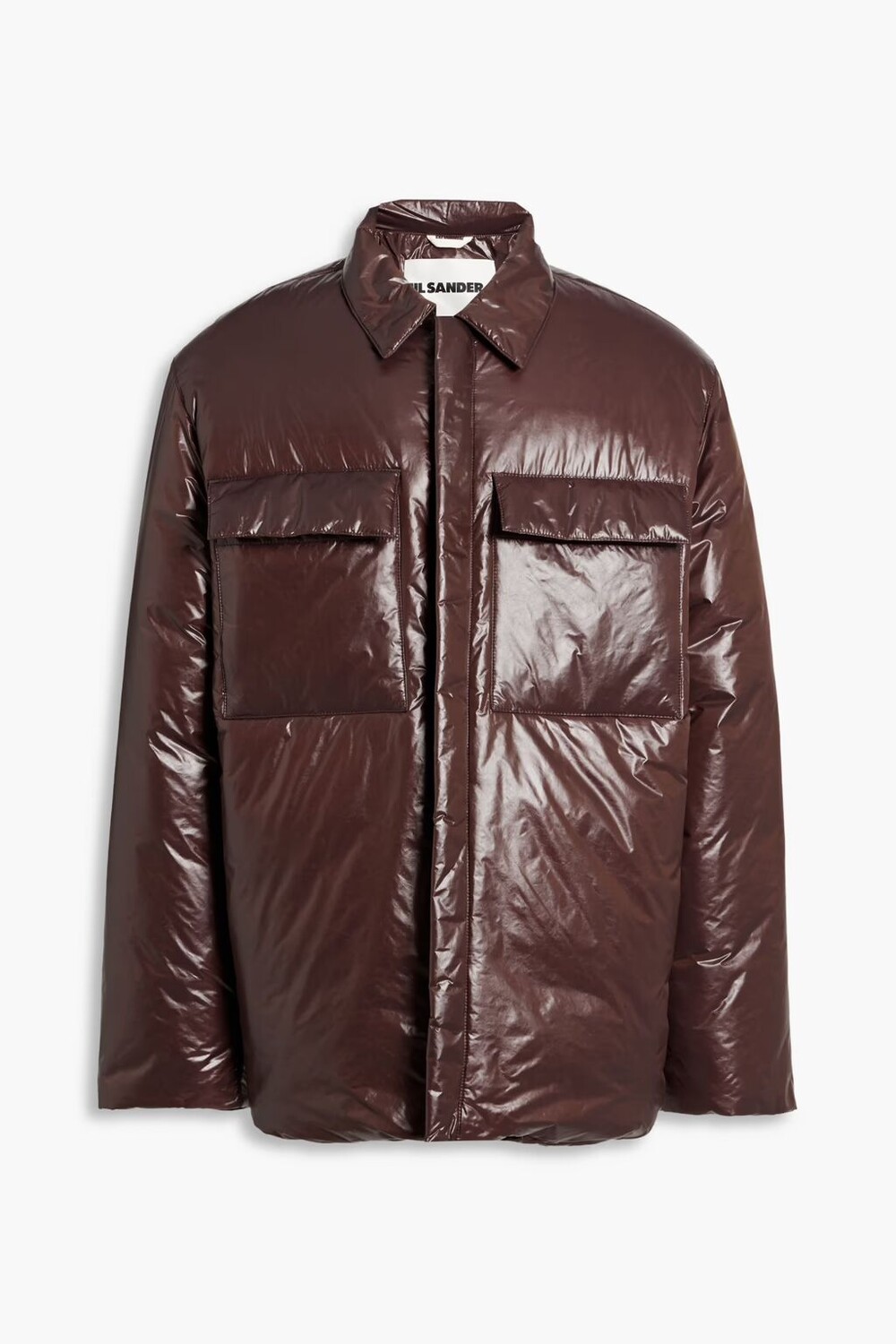 

Стеганый пуховик из ракушки Jil Sander+, коричневый