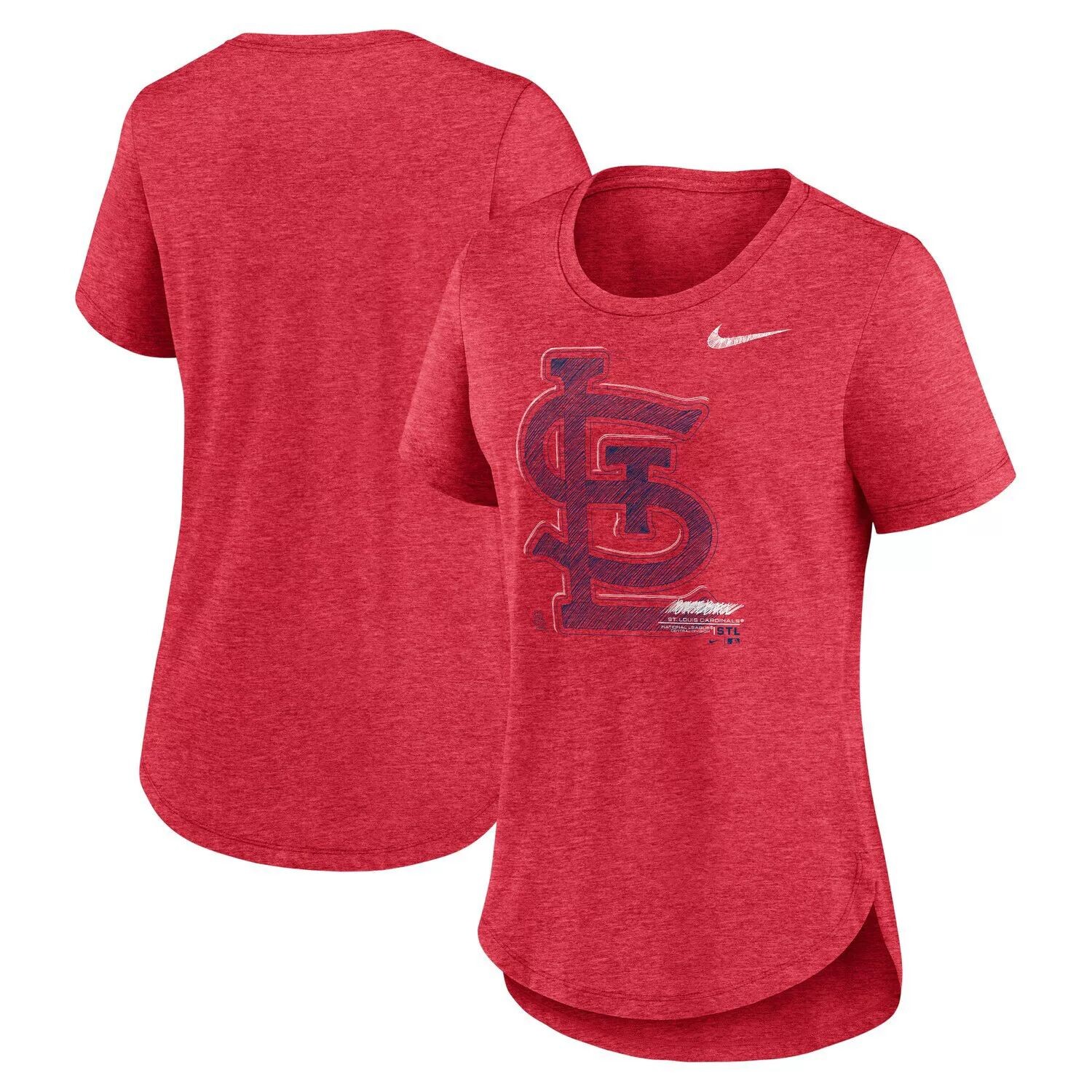 

Женская футболка Nike Heather Red St. Louis Cardinals Touch Tri-Blend Nike