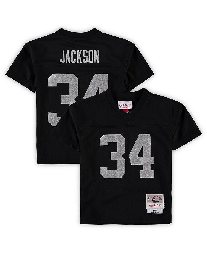 Черная футболка для мальчиков и девочек дошкольного возраста Бо Джексона Las Vegas Raiders 1988 года, вышедшая на пенсию игрока Legacy Mitchell & Ness, черный черная футболка для мальчиков и девочек бо джексона las vegas raiders 1988 года вышедшая на пенсию legacy mitchell