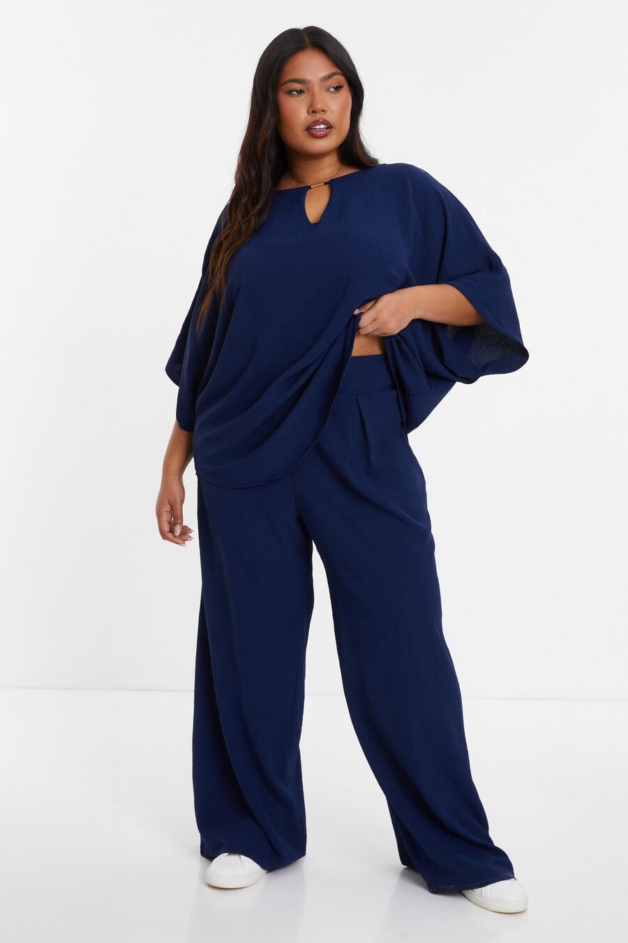 

Широкие брюки Curve Navy QUIZ Clothing