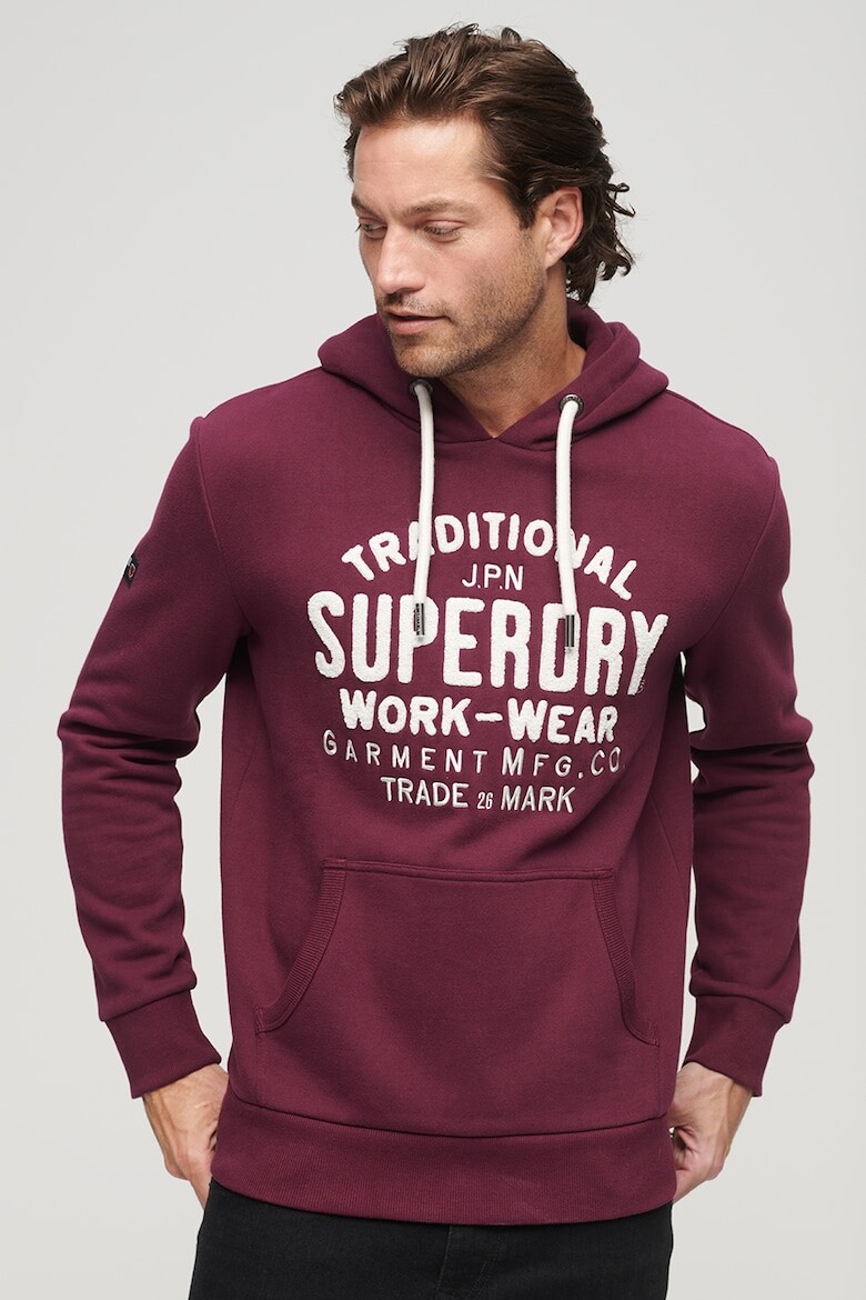 

Толстовка Ovin Athletic с карманами-кенгуру и завязками Superdry, бургундия