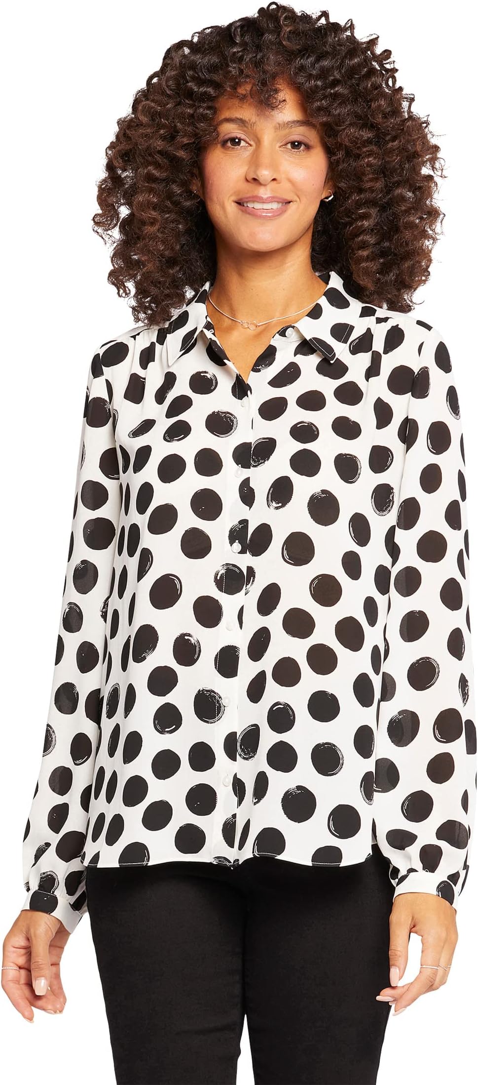 Современная блузка NYDJ, цвет Ramona Dots блузка без рукавов больших размеров с подвернутой булавкой nydj цвет ramona dots