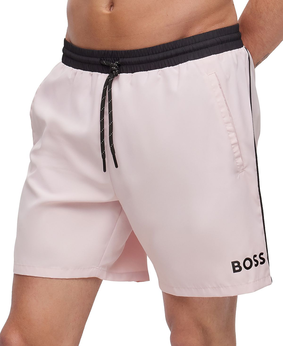 Мужские шорты для плавания с контрастным логотипом Hugo Boss цена и фото