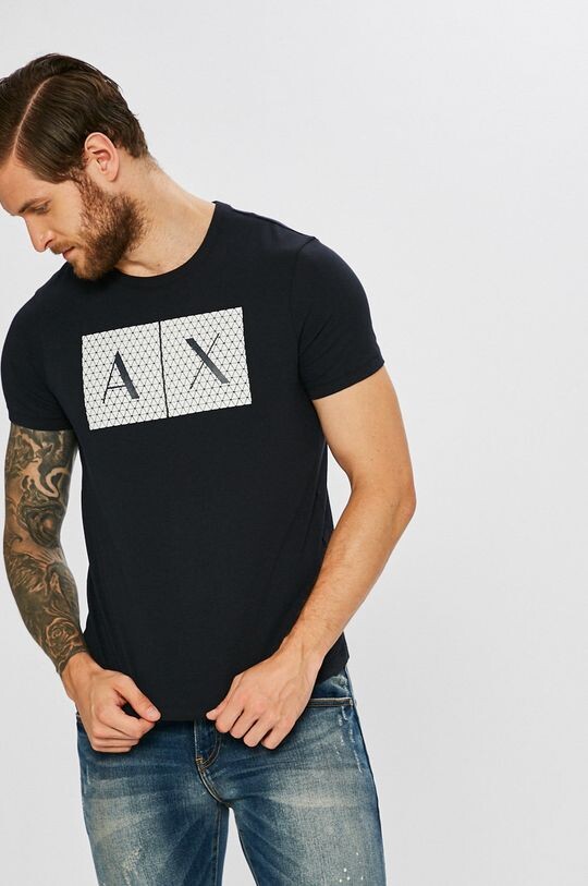 

Хлопковая футболка Armani Exchange, темно-синий
