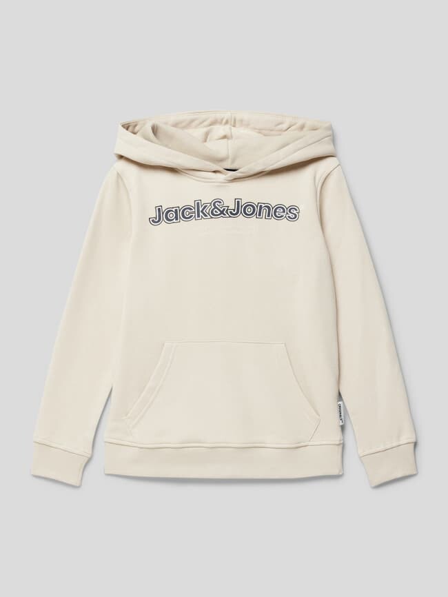 

Худи с принтом этикетки, модель LAKEWOOD Jack & Jones, экрю