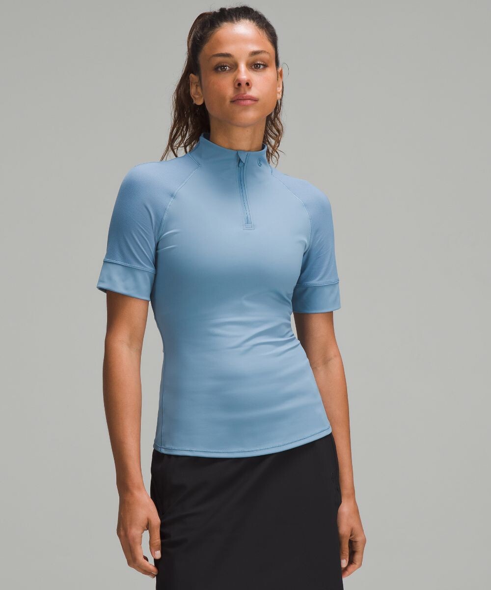 

Рубашка для гольфа с короткими рукавами Nulux Half-Zip Lululemon, синий