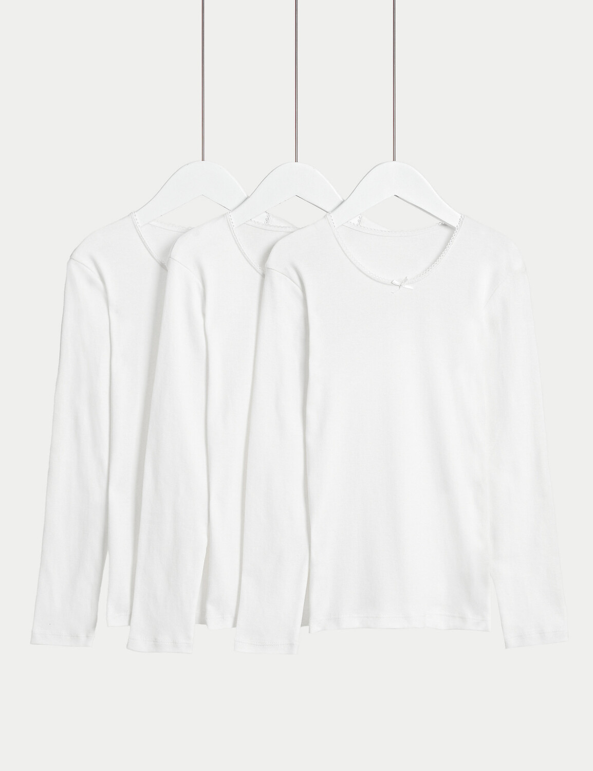

3 шт. футболок из чистого хлопка (2–14 лет) Marks & Spencer, белый