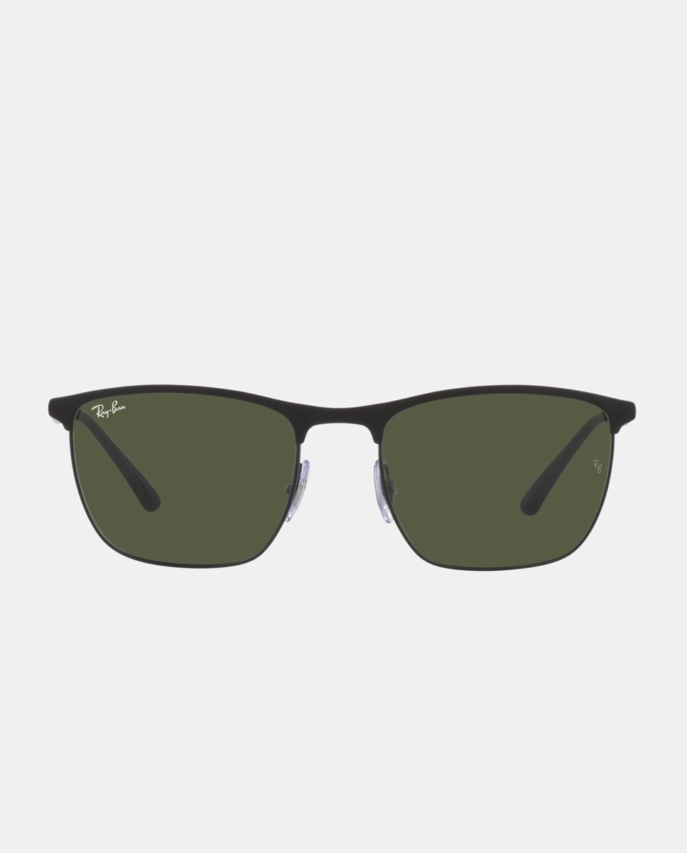 

Черные квадратные металлические солнцезащитные очки унисекс Ray-Ban, черный