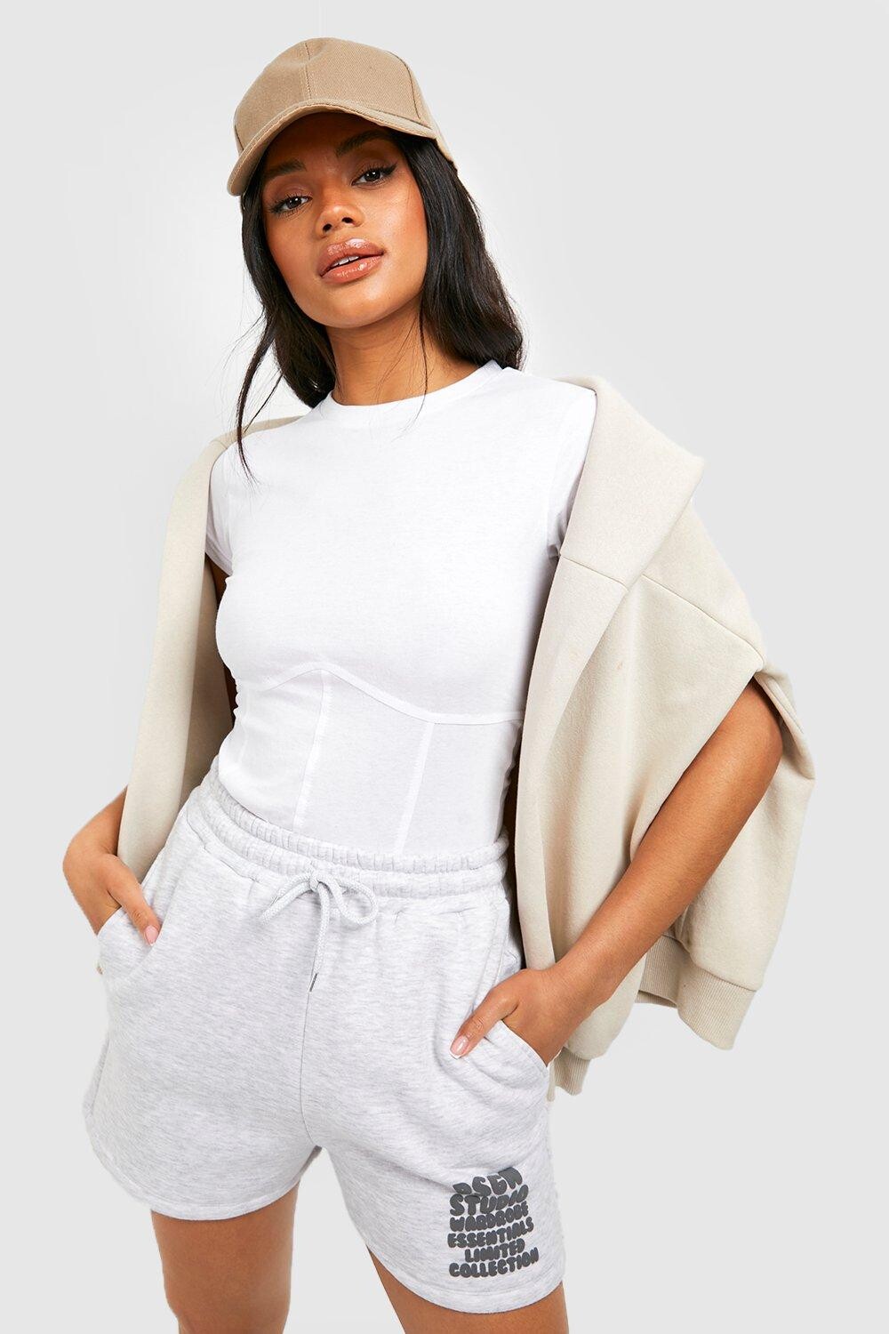 

Футболка с деталями корсета Boohoo, белый