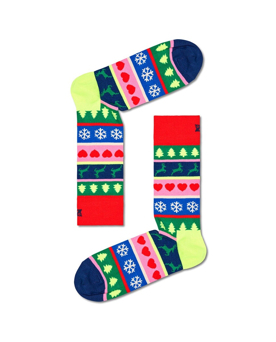 

Рождественские женские короткие носки с принтом Happy Socks, разноцветные