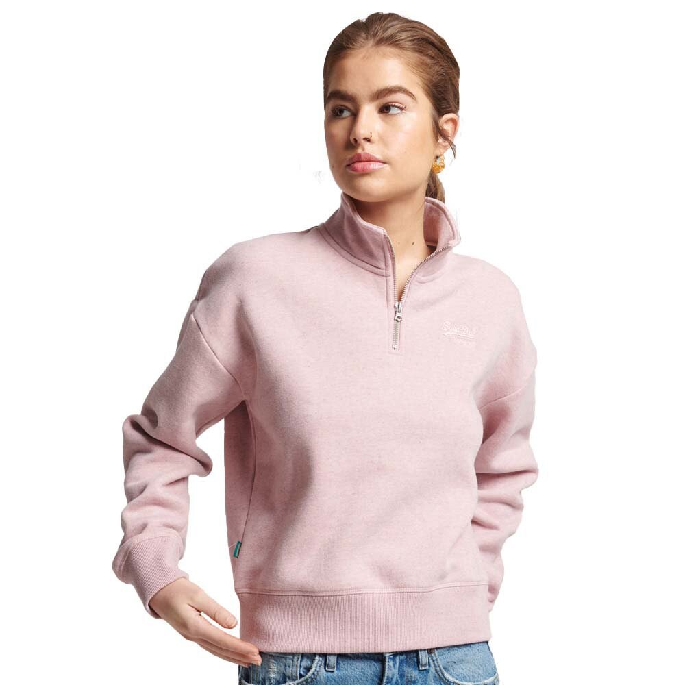 

Толстовка Superdry Vintage Logo Emb Henley Half Zip, розовый