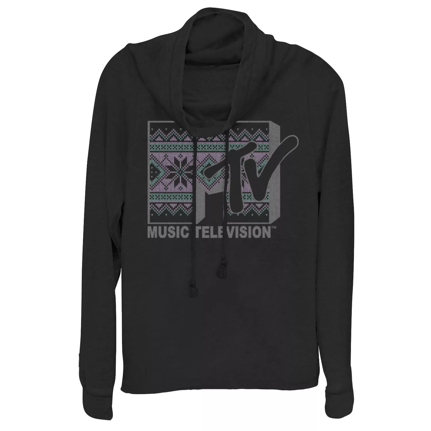 Вязаный пуловер с воротником-хомутом и тематическим логотипом MTV для юниоров Licensed Character