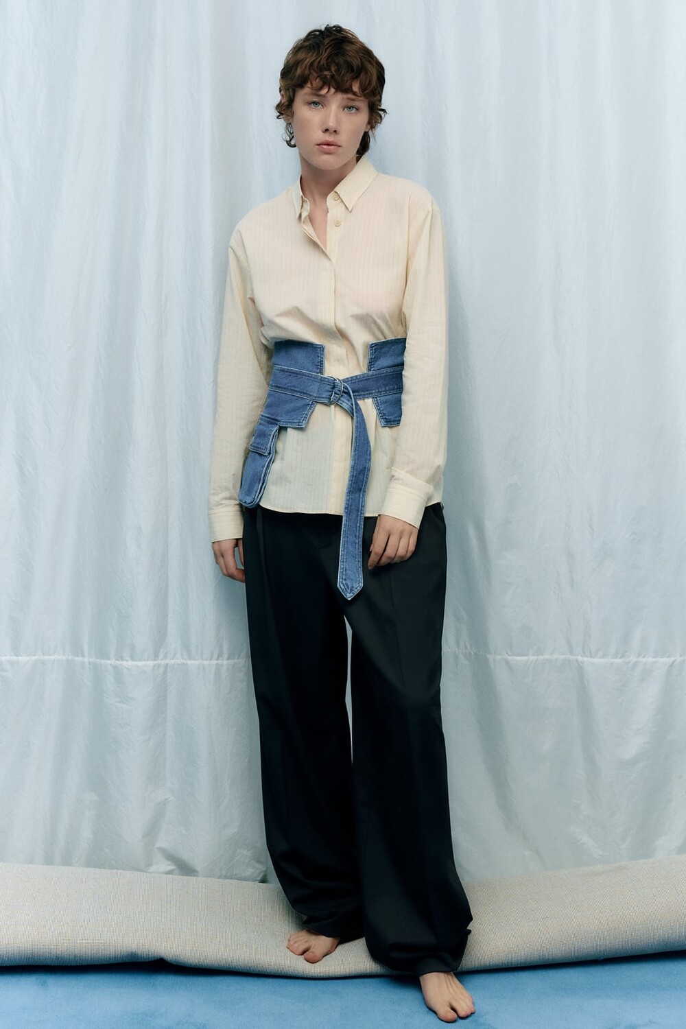 

Джинсовая большая сумка ZARA, синий