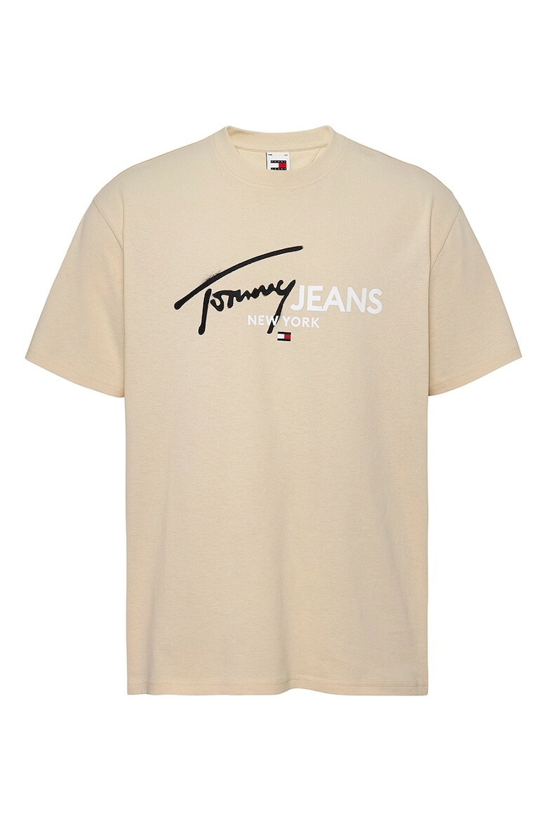 

Хлопковая футболка с логотипом Tommy Jeans, бежевый