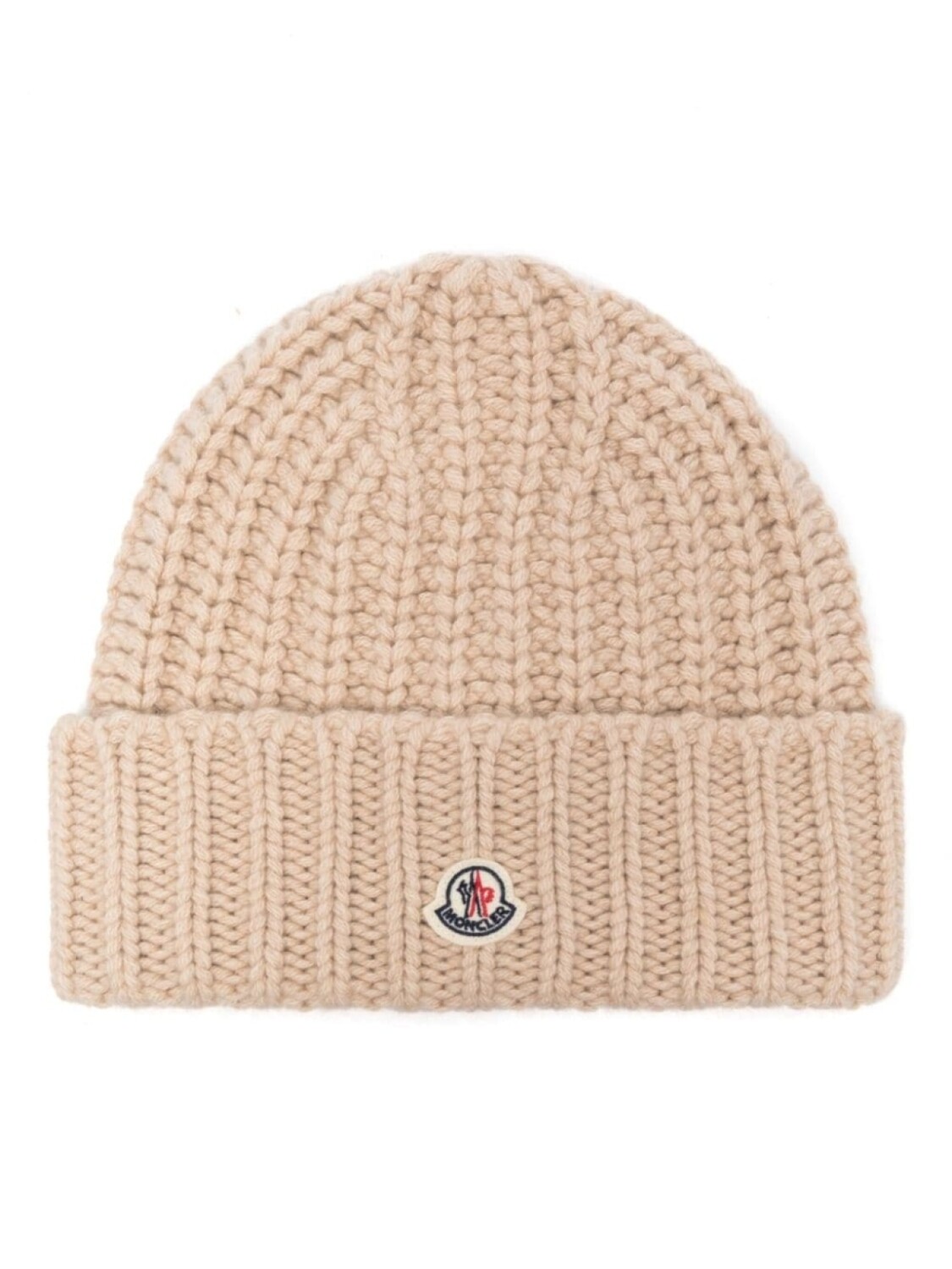 

Moncler кашемировая шапка бини с нашивкой-логотипом, нейтральный цвет